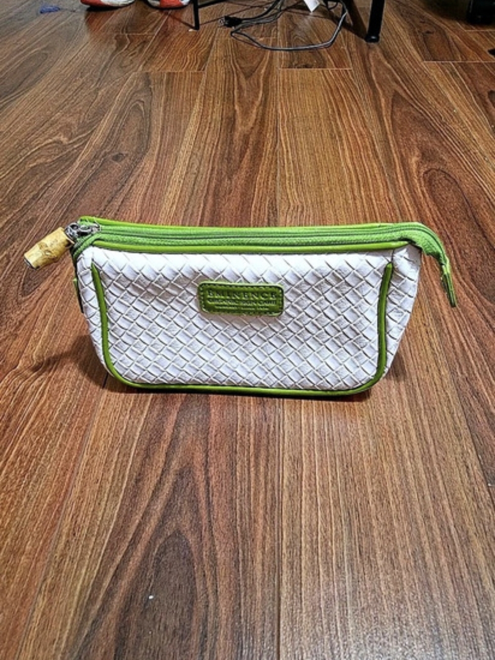 Eminence  Cosmetic Pouch in Green & White